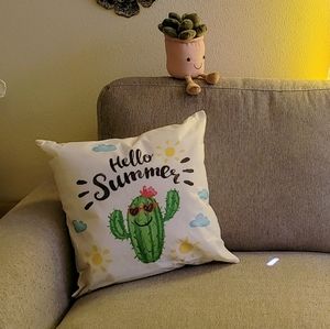 2/$45 "Happy Summer " cactus theme throw pillow